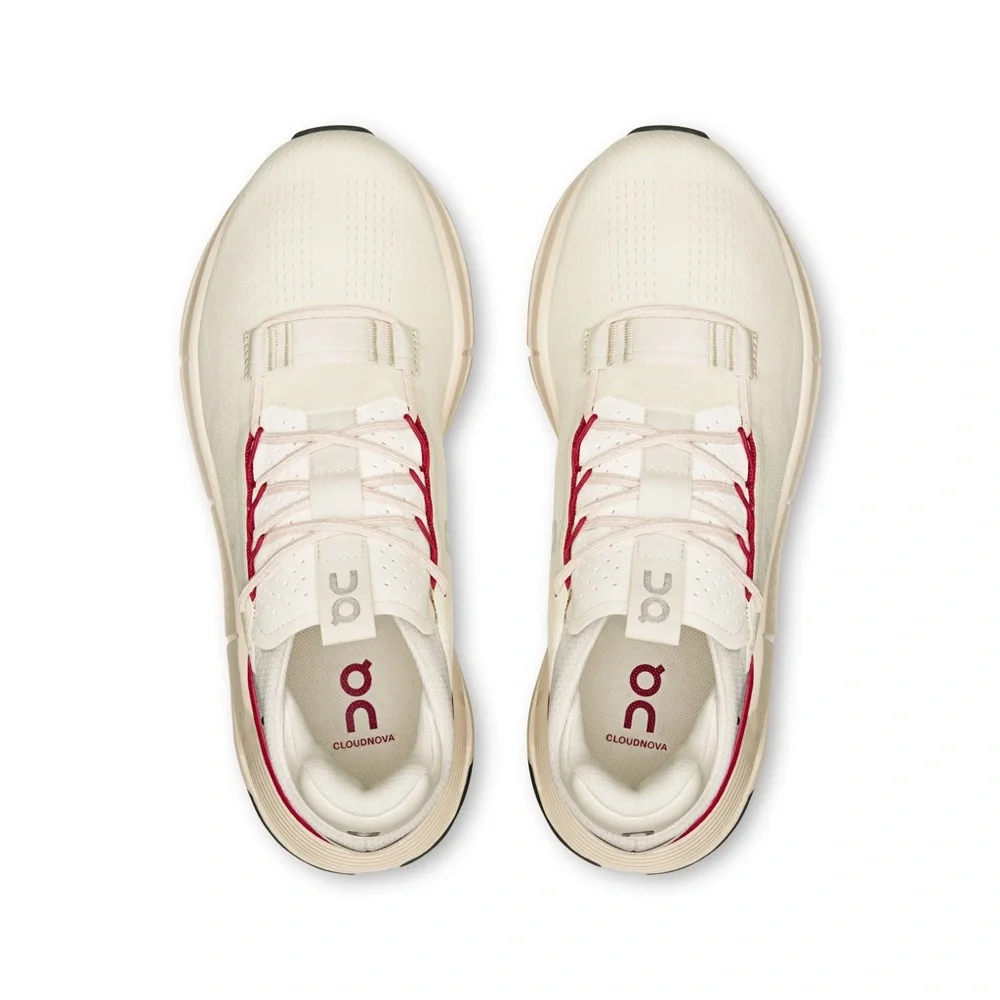 On Women's Cloudnova 2 Lifestyle Running Shoe, Ivory/Grenadine, Size 7.5 *NEW* - Picture 2 of 6